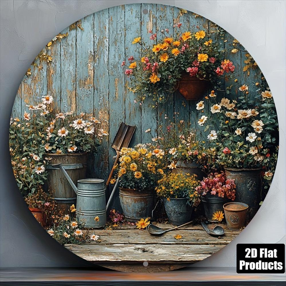 CIFBUY Vintage Mediterranean Coastal Wall Art Waterproof Aluminum Wall Art Durable Decor For Living Room Cafe Bar Home Gift