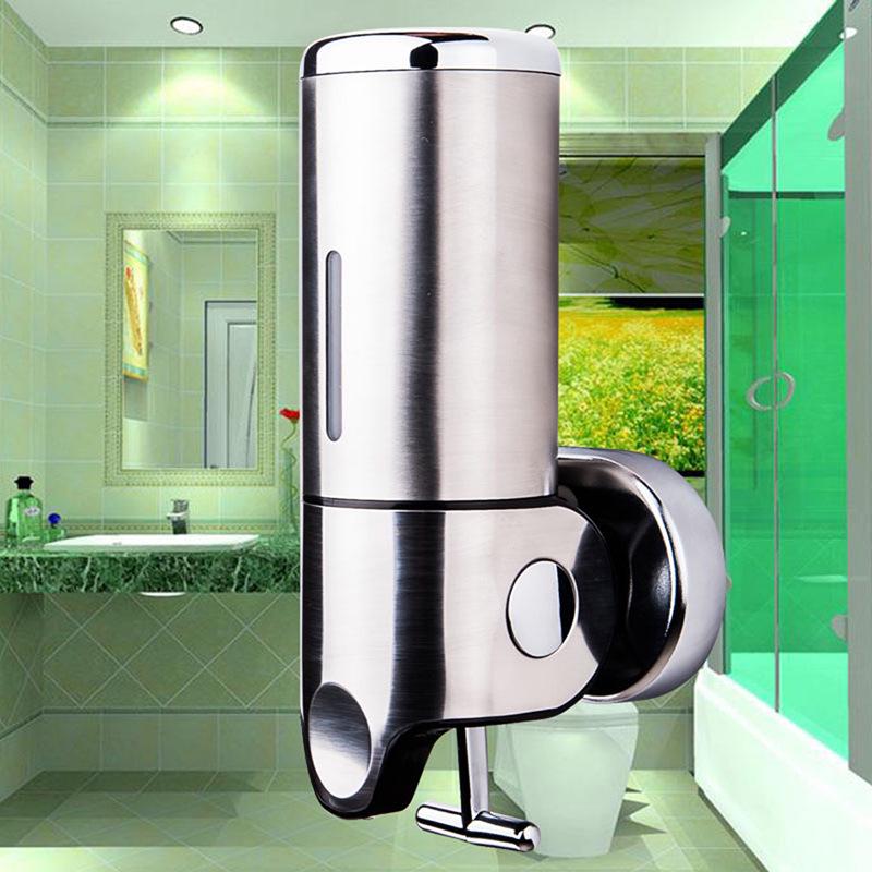 Wall-Mounted Stainless Steel Manual Soap Dispenser for Bathroom