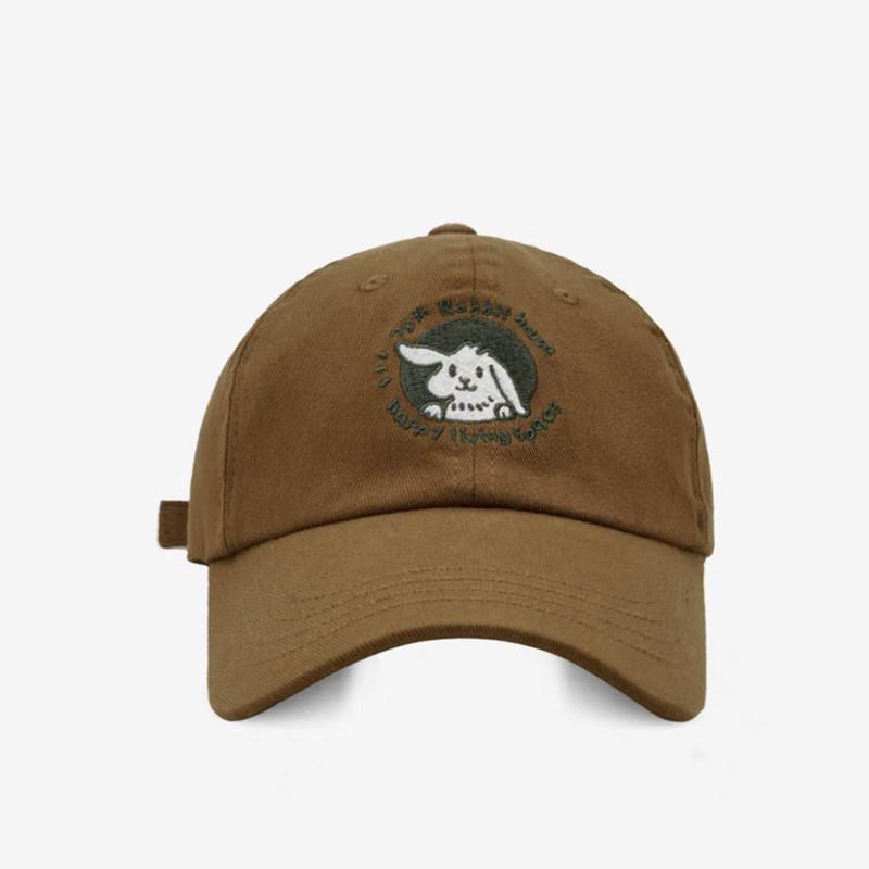 Baseball Peaked Cap Hat Rabbit Embroidery Pattern Uv Protection Design Unisex