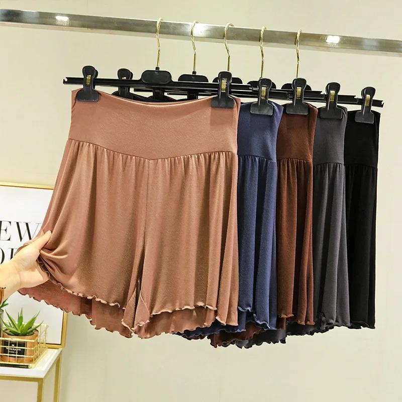 Fanan Summer Modal Summer Shorts Sleep Bottoms Women Pure Color Casual Sleepwear Pants 2026 Loose Short Home Wide Leg Pants