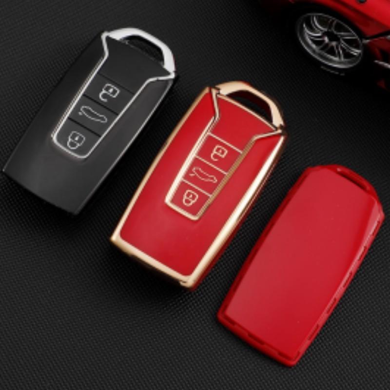 3 Buttons Soft TPU Car Key Case for Volkswagen Touareg 2018 - 2021 Smart Remote Key 360° Full Cover Protection Holder
