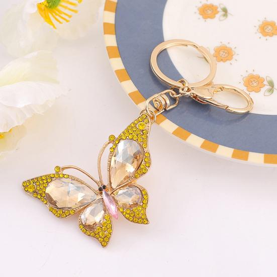 Light Luxury Butterfly Keychain Crystal Pendant Rhinestone Butterfly Keychain Colorful Diamond Butterfly Pendant Sparkling Bag Charm Gift for Women