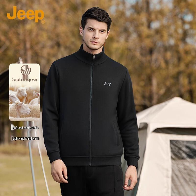 

JEEP Men s Warm Stand Collar Knitted Cardigan L