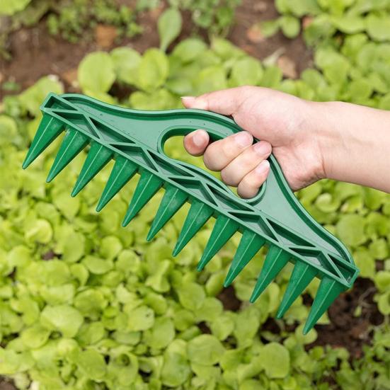 12-Hole Soil Digger Garden Dibber Seeds Spacing Tool Garden Tool for Easy Planting Seeds Raised Bed Planter Box Use