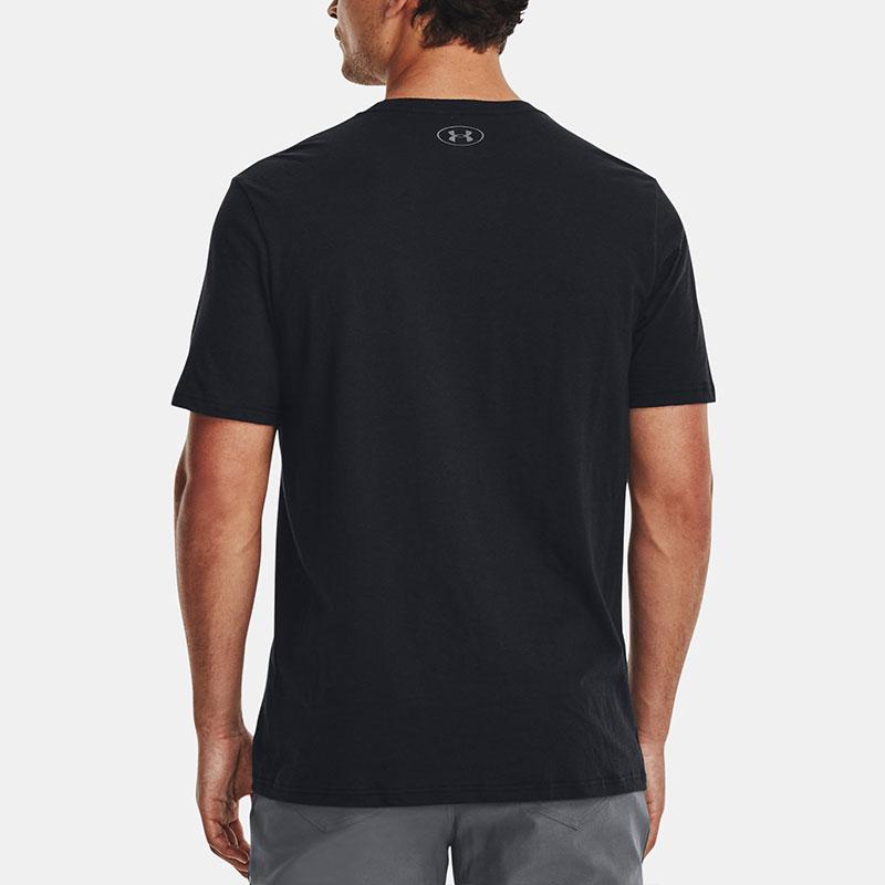 Under Armour Logo Print Crew Neck Short Sleeve T-Shirt Men Tops Black 1379451-001