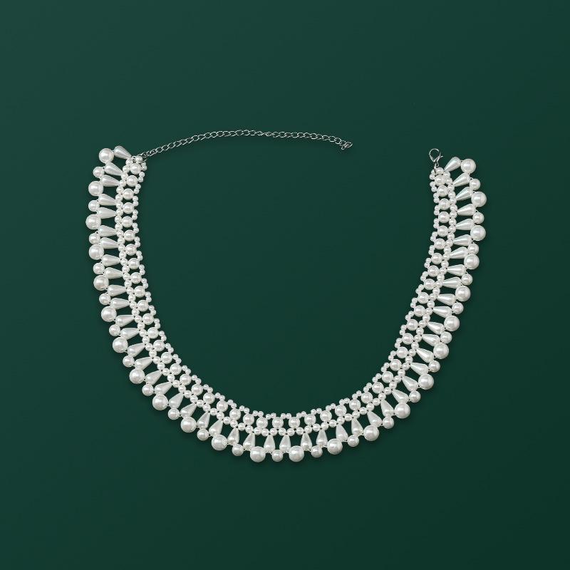 

Жемчужная подвеска-воротник: Короткое ожерелье-цепочка ручной работы в ретро корейском стиле с бусинами для женщин