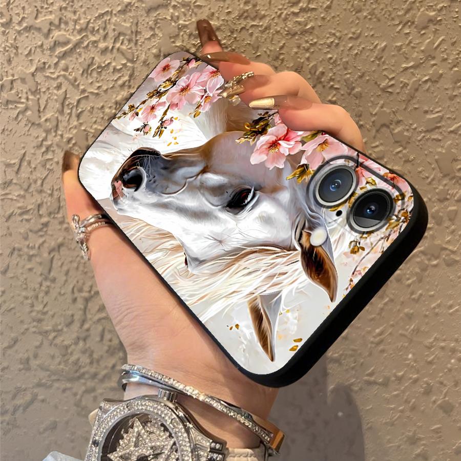 Animal Horse Pattern Black Soft Phone Cover Case for iPhone 13 12 11 17 Pro Max 17Air XS Max XR 15 16 14 Plus 7 8