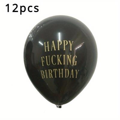 12-częściowa dekoracja balonowa Elegancka, czarna torebka na balony z napisem „Wszystkiego najlepszego z okazji urodzin” – wyjątkowa i oczywista dekoracja świąteczna.