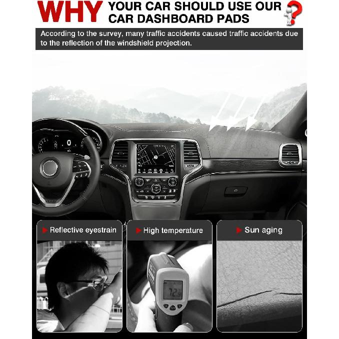 Cartist Dashboard Cover Mat For 2011-   Jeep Grand Cherokee Accessories Dash Cover Suede Dash Mat Sunshade Glare UV Rays Protector (NOT For Jeep