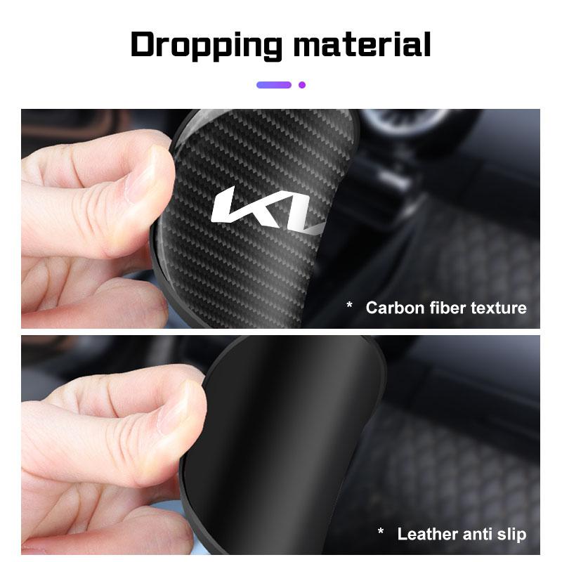Carbon Fiber Car Coaster For KIA K5 K3 K4 Rio Stinger Optima Cerato Soul Venga Forte Spectra Sedona Cup Bottle Mat Non-slip Pad Ulsap11