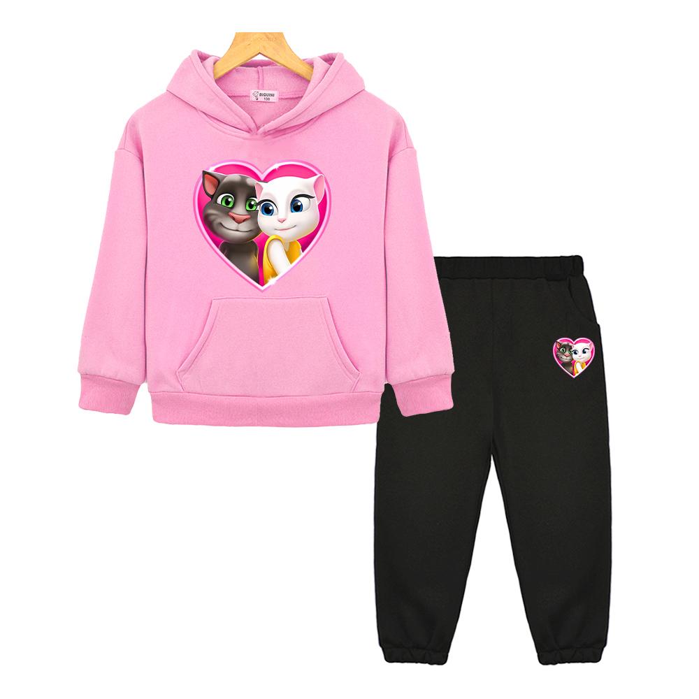 2 pièces pull+Pant Pantalon Chat Tom qui parle Sweat à capuche Sweat à manches longues polaire Veste garçons filles Ensembles de sport à capuche vêtements boutique enfants Noël
