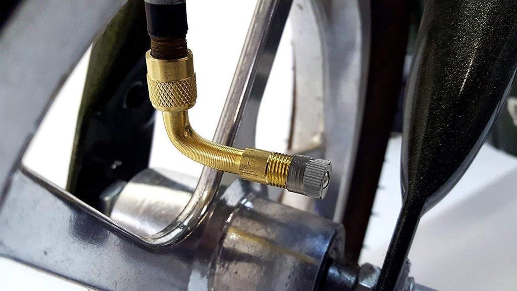 90° Extension [Set of 2] L-Shaped Air Valve for Motorized Bikes, Motorcycle Air Valve, Bicycle, US Type Valve