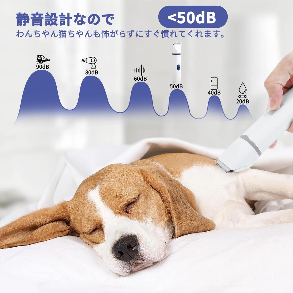 Sazuik Elektrische Haarschneidemaschine für Haustiere für Hunde und Nägel Pfote und Ganzkörper USB für Hunde und beinhaltet japanische Bedienungsanleitung Katzen, Trimmer, Ballen, Gesicht,
