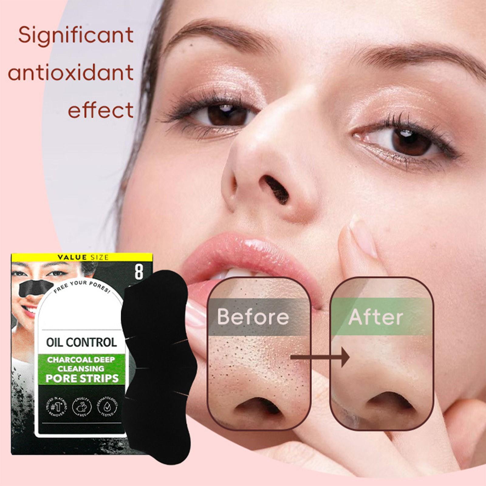 

Полоска для удаления черных точек Очищающая полоска для носа Может мгновенно Патч для носа Отрывная маска для лица Патч от черных точек на носу 8 штук 3 мл One Size белый