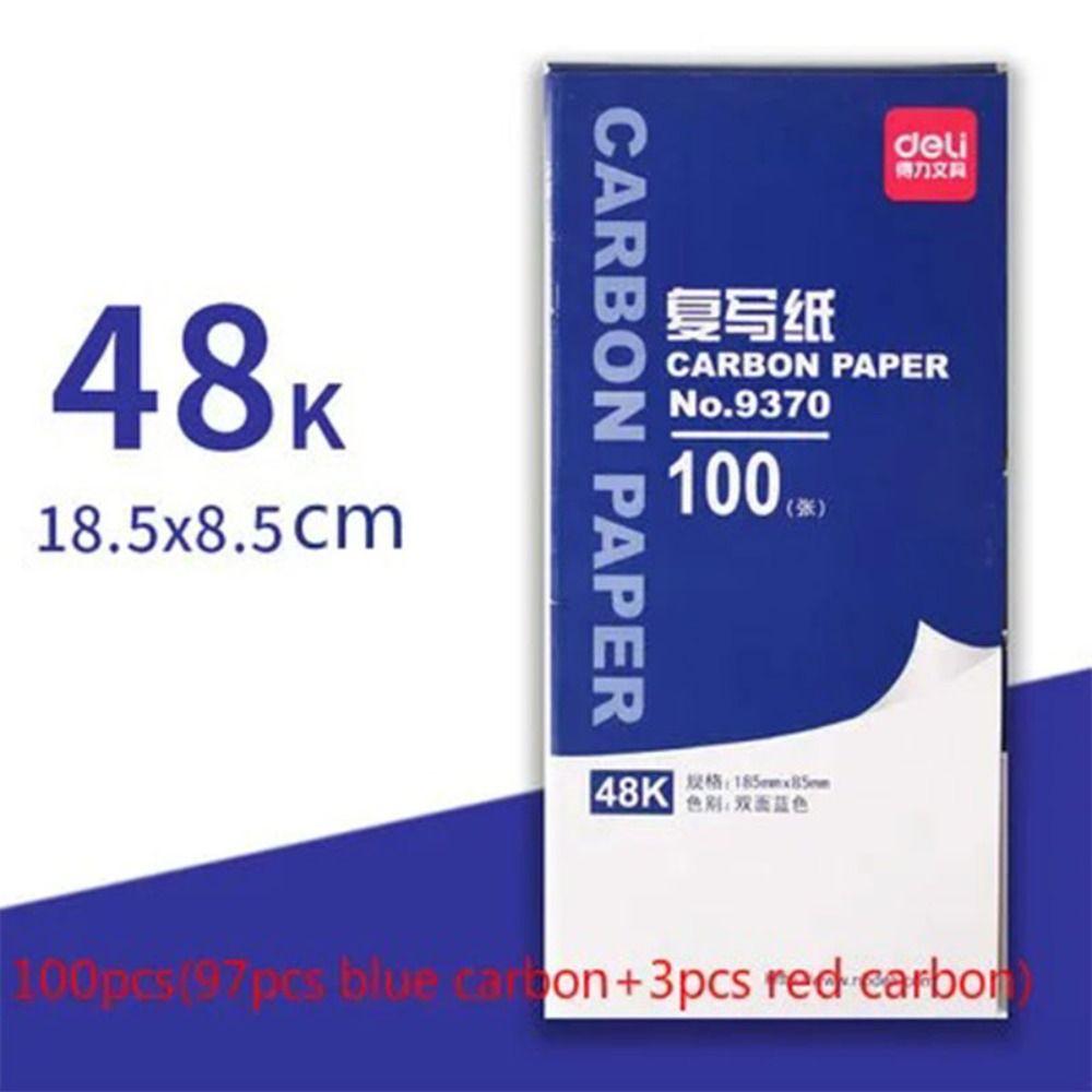 

100 Sheets Blue Carbon Paper Double-sided Tracing Paper Transfer Papier Copy Receipt 48k