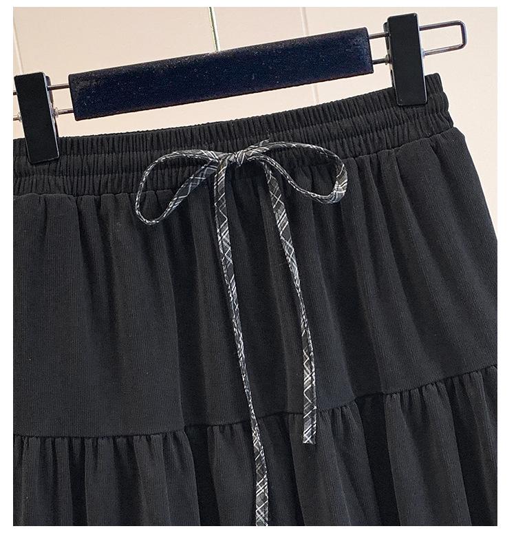 Melaleuca Pleated Plaid High-Waist Ruffle Skirt - Women's Plus Size, Autumn 2026