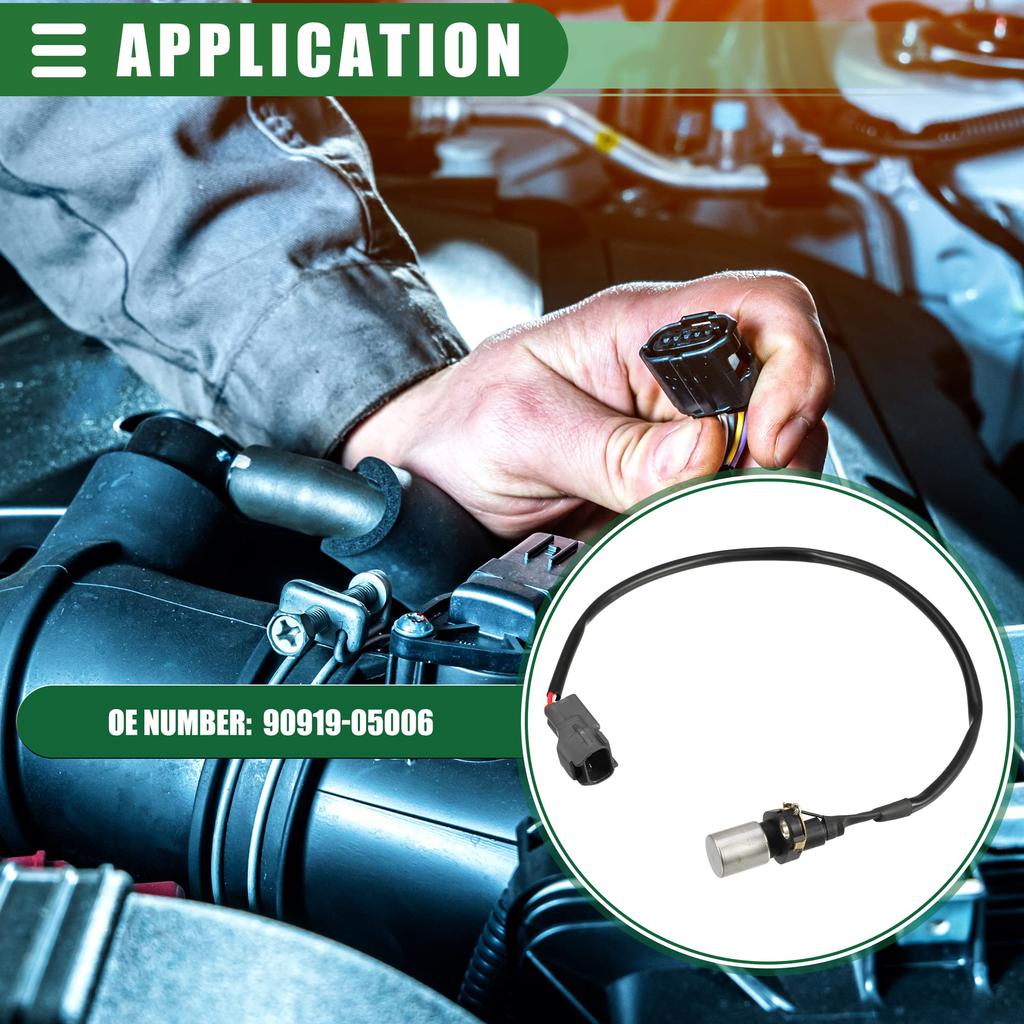 Motoforti Engine Crankshaft Position Sensor for Toyota Supra 3.0L (1993-1998) with ABS, Black, 90919-05006