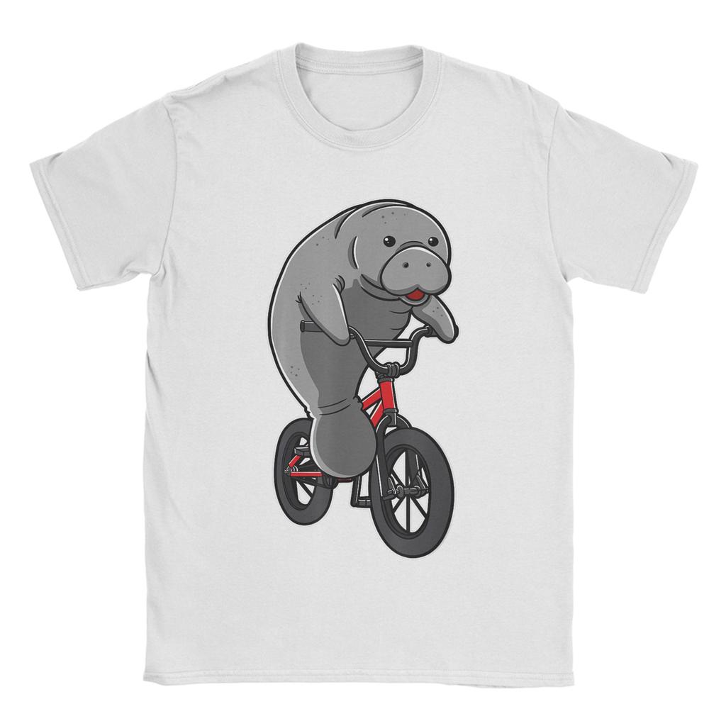 Awesome Unisexatees Sea Cows Dugong Biker Cyclist Floaty TShirts Unisex O Neck T Shirt Short Sleeve Tee Shirt Plus Size Clothing