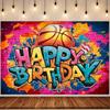 One Item, a Basketball-themed Birthday Party Backdrop Photo Prop, Polyester Banner Decoration, Home Decoration, Room DJH