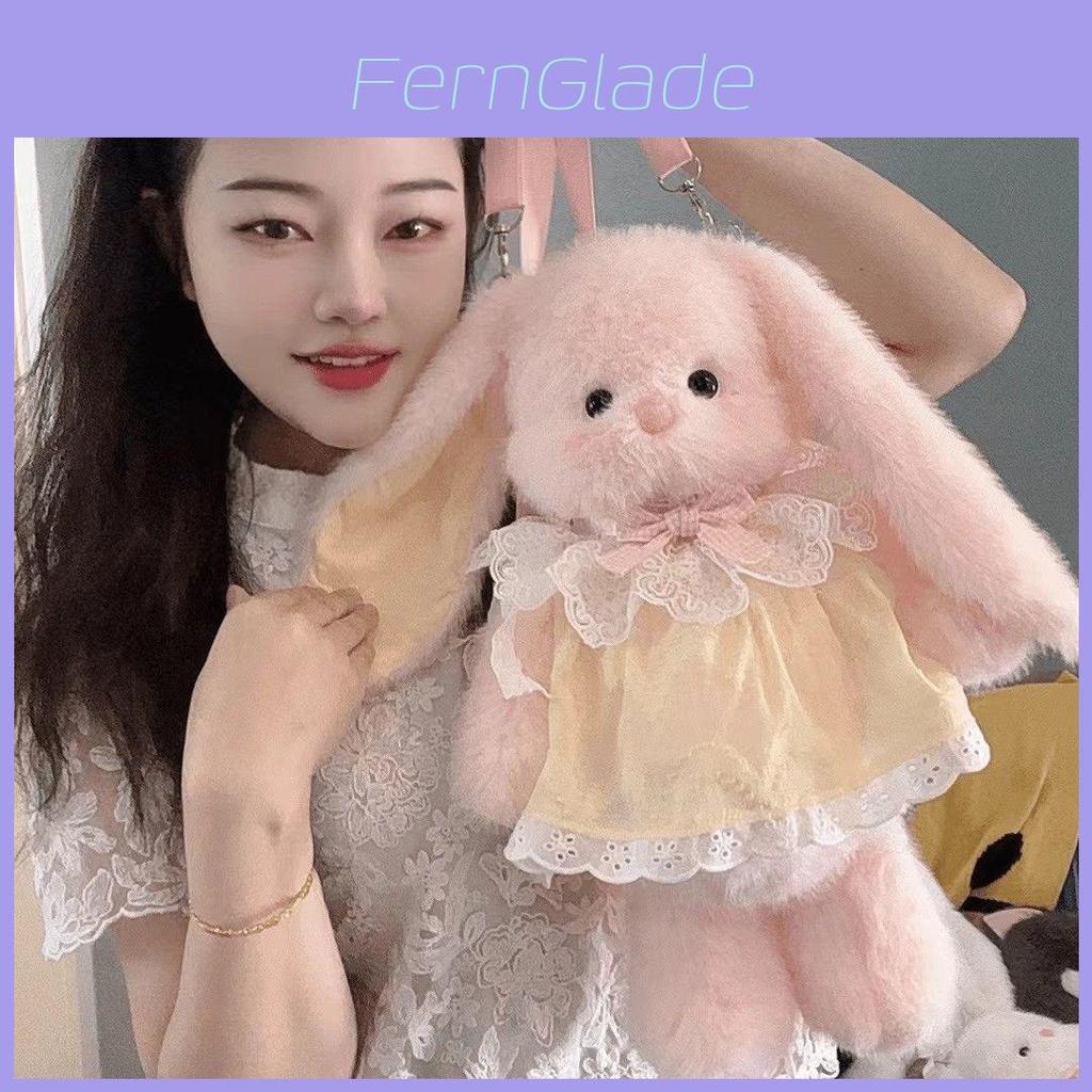 Plush Bunny Backpack For Kids With Cartoon Design And Soft Material For Daily Use