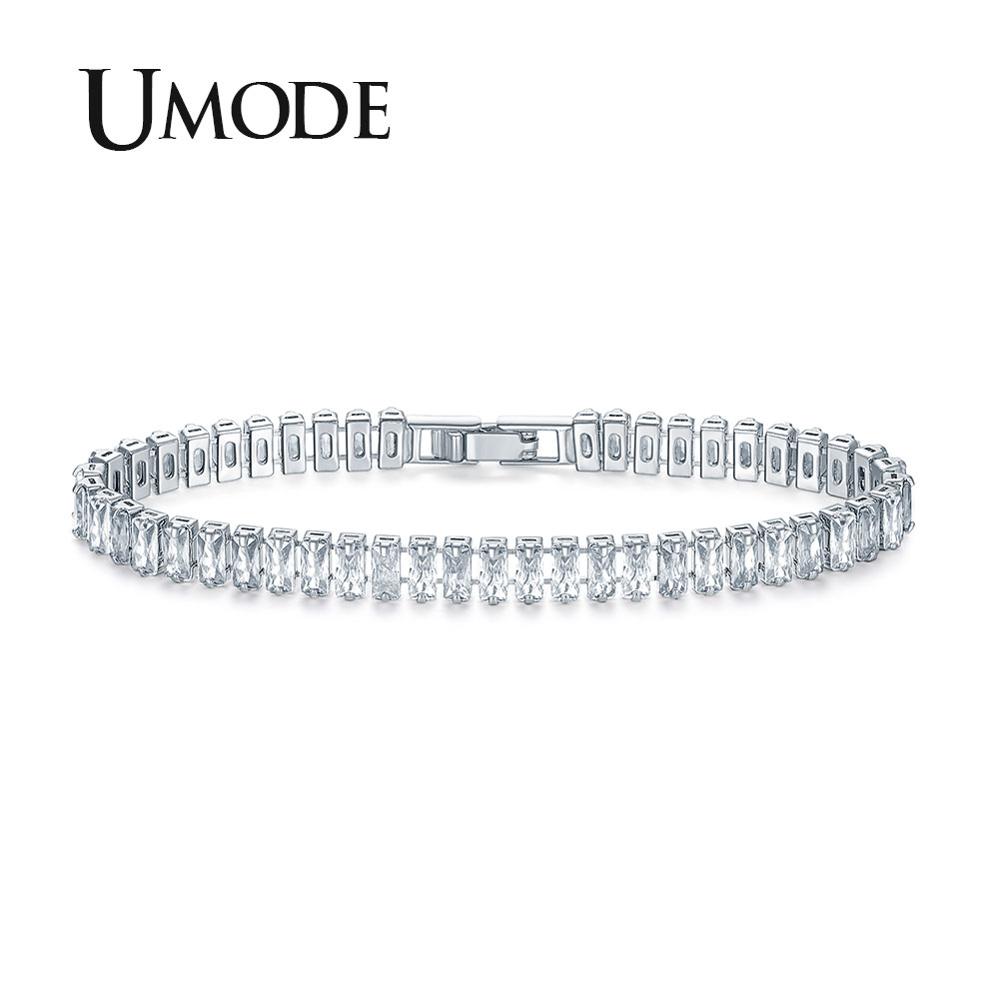 2mm *4mm Clear Zircon Tennis Bracelets For Women Luxury Stone Crystal Bracelet Friends Femme Accessories Wholesale