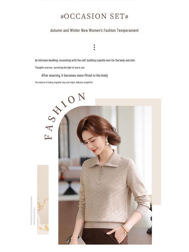 Elegant Knit Lapel Top for Women 2025 - Stylish and Loose Fit, Perfect for Autumn and Winter