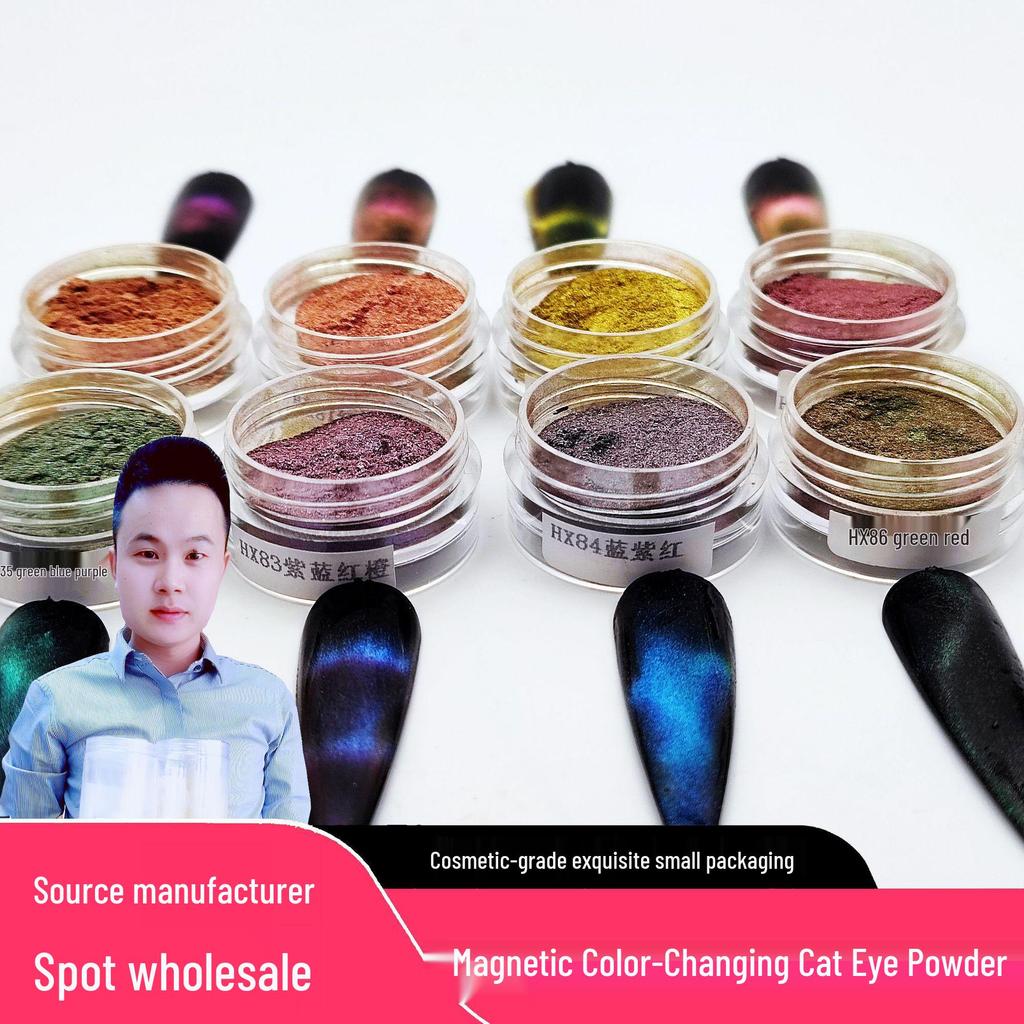 3D Magnetic Chameleon Nail Art Powder - Cat Eye Blue Tears