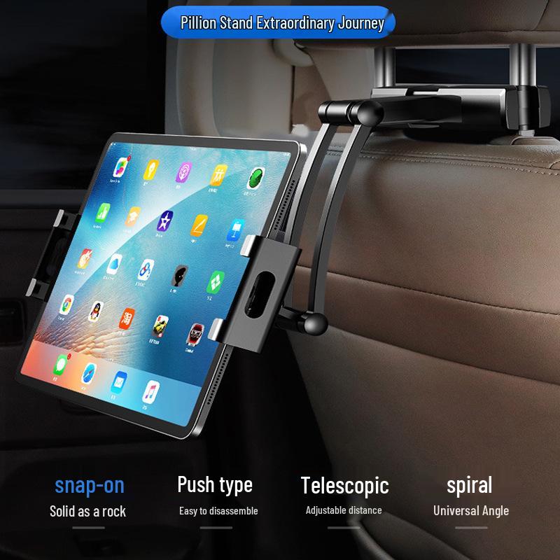 Car Rear Seat Tablet Mount - Adjustable Telescopic Holder for iPad and Tablets