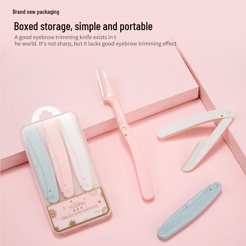 Safe Foldable Eyebrow Razor - Anti-Scratch Shaving & Trimming Tool for Beginners