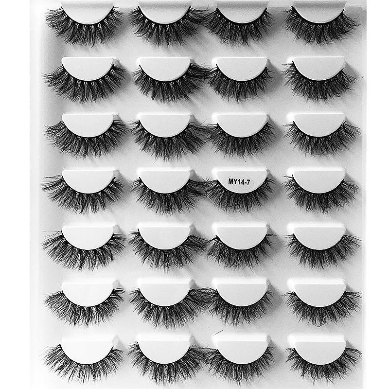 False Eyelashes Curly Multi -Layered Three -Dimensional Imitation Mink Hair Cross Thick Messy Eyelashes