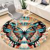 1pc Butterfly Mandala Office Round Area Rug, Under Office Chairs Bedroom Living Room Home Decor, Room Deco, Available in Various Sizes