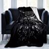 1pc Black Cool Owl Printed Blanket Is Stylish, Soft and Warm - Perfect for Couches, Couches, Offices, Beds, Camping and Travel -