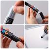 1 Marker + 1 Ink Bottle, Minimalist Black/Blue/Red High-Capacity Refillable Dry-Erase Whiteboard Marker with Erasable Broad Tip