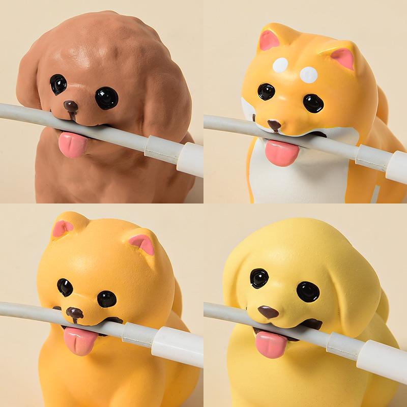 Adorable Puppy Resin Cable Organizer for Desktop or Bedside
