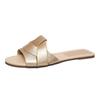 Flat Bottomed Indoor And Outdoor Slippers Cross Solid Color Plus Size Cool Slippers For Women