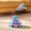 Multi Layer Interactive Cat Toy Spring Wand Cat Turntable Toy Feather Teaser  Kitten Entertainment