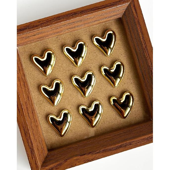 30 pcs - Heart Decorative P, Gold Cute P for Bulletin Board, Office or Home (30Pcs-Gold)