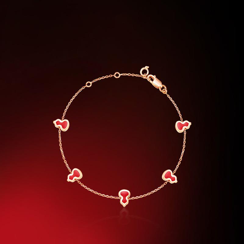 Luxury Women's Gourd Bracelet: Silver-Gilt, Mother-of-Pearl, Agate Jewelry, Unique Bangle, Handcrafted Design.