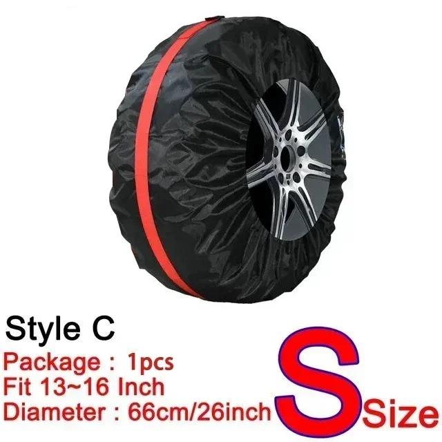 AD Universal 4Pcs Spare Tire Cover Case Polyester Car Tyre Storage Bags Automobile Tyre Accessories Auto Vehicle Wheel Protector