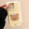 Blue Hat Brown Bear for Apple 17promax Mobile Phone Case for IPhone16promax Imitation Liquid New Style 15 Personality