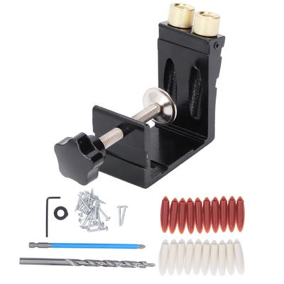 Posizionatore per Foratura a Foro Inclinato Nero Set Mini Jig per Tasca in Lega di Alluminio per Progetti Fai da Te