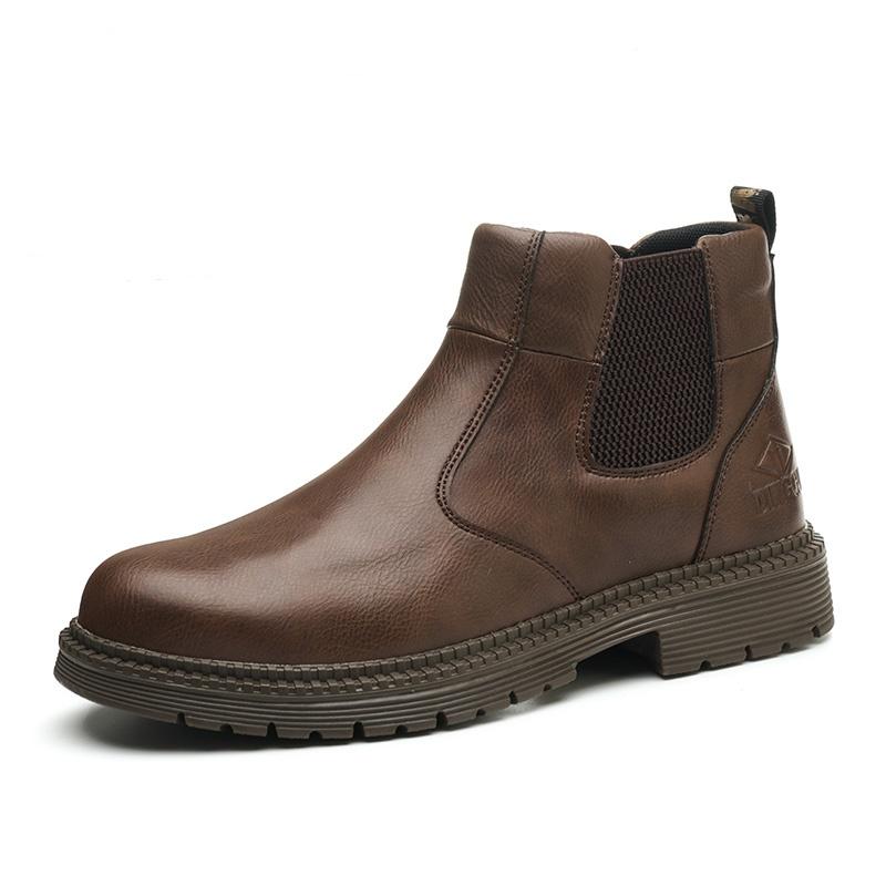 Work Safety Boots Men Indestructible Leather Boots Security Steel Toe Cap Work Shoes Protective Labor Safety Shoes Footwear