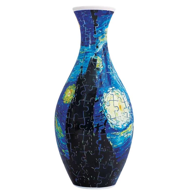 Blue & White Porcelain 3D Puzzle Vase: DIY Ornament & Flower Arrangement Toy for Kids