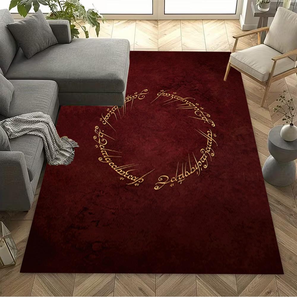 Lord Rings Symbol Carpet Design for Hallway Balcony Entryway Playrooms Antislip Carpet Office Home Decor Wedding Party Gift