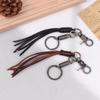 Cowhide Tassel Key Chain Bag Charm Accessory Pu Leather Tassel Car Key Ring Fringe Jewelry Gift
