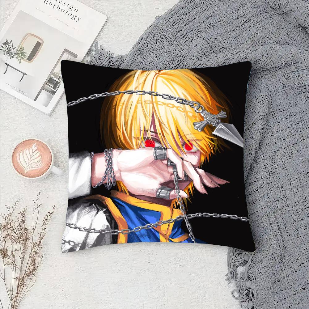 HUNTER X HUNTER Anime Kurapika Pillow Case Fashion Square Pillowcase Bedroom Sofa Room Ins Decoration Leisure