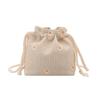 Water Bucket Women Bag Spring Fashion Casual Woven Tote With Drawstring For Daily Use