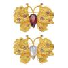 Golden Butterfly Brooches Fashion Statement Brooch Evening Party Brooch Unique Clothing Jewelry Present for Women Girl