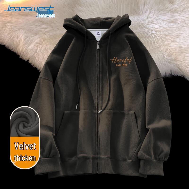 JEANSWEST Women's Fleece Lined Hooded Zip-Up Sweatshirt