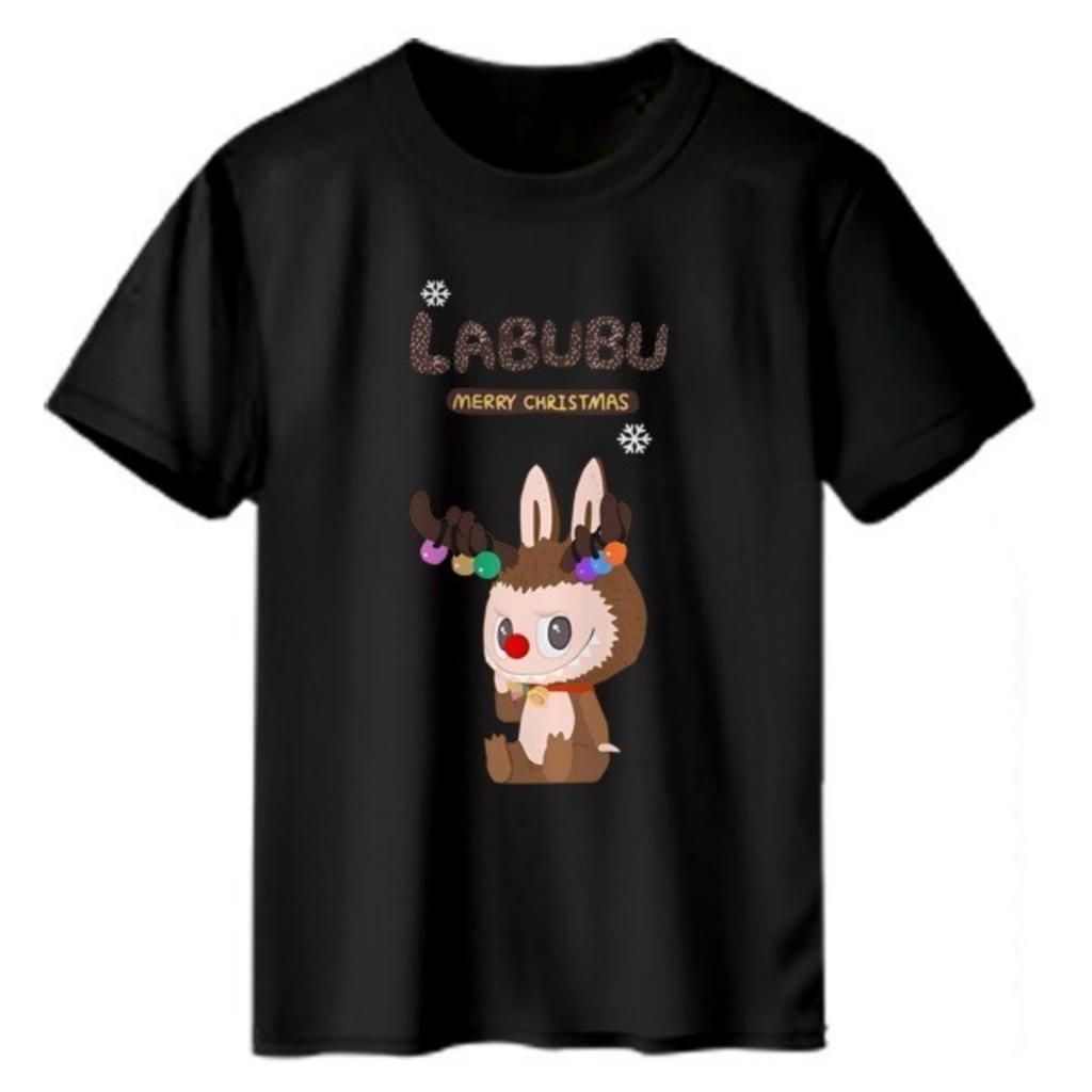 Labubu Štědrý večer stylové a pohodlné unisex kulatý výstřih krátký rukáv